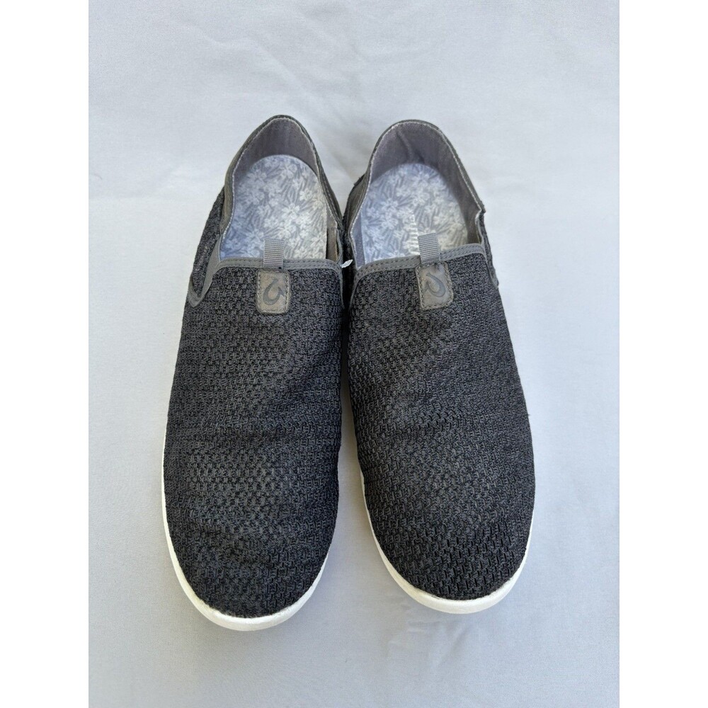 OluKai Alapa Li Mens 11 Charcoal Gray Mesh Slip On Drop-In Heel Sneakers